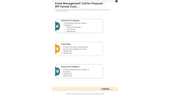 Event Management Call For Proposal RFP Format Cont