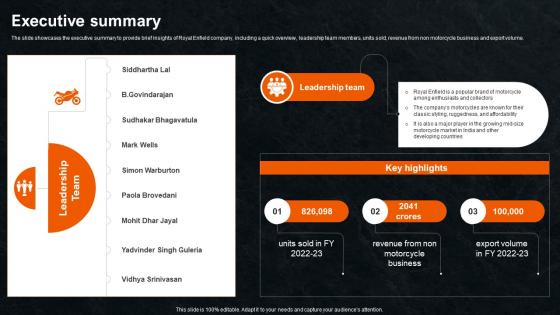 Executive Summary Bike Production Enterprise Profile CP SS V