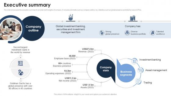 Executive Summary Goldman Sach Company Profile CP SS