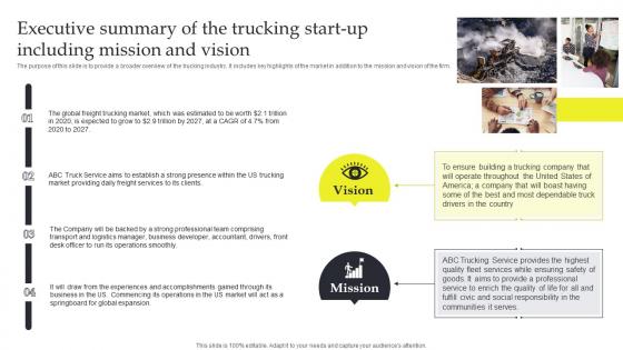 Executive Summary Of The Commercial Trucking Industry Business Plan BP SS