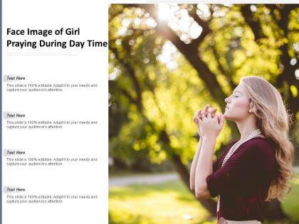 Face image of girl praying during day time