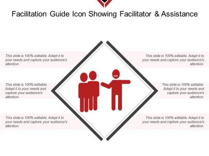 Facilitation guide icon showing facilitator and assistance