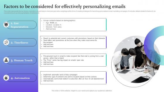 Factors To Be Considered For Effectively Personalizing Data Driven Marketing For Increasing Customer MKT SS V