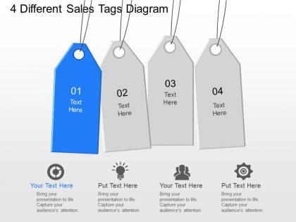 Fb 4 different sales tags diagram powerpoint template