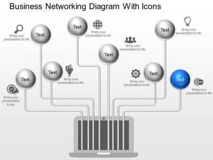 Fh business networking diagram with icons powerpoint template