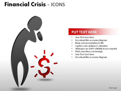 Financial crisis icons powerpoint presentation slides