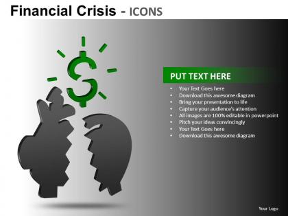 Financial crisis icons powerpoint presentation slides db