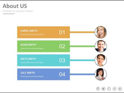 Four tags for business profiles powerpoint slides