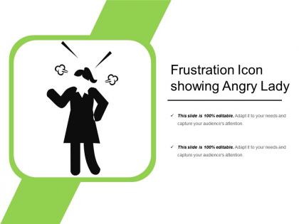 Frustration icon showing angry lady