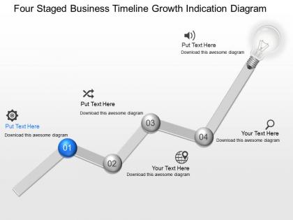 Fx four staged business timeline growth indication diagram powerpoint template