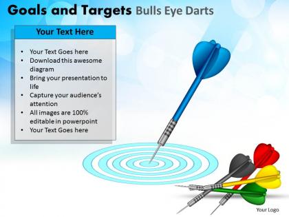 Goals and targets bulls eye darts powerpoint slides and ppt templates db