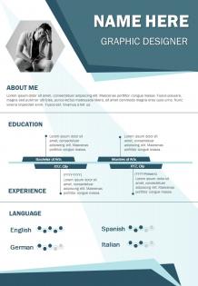 Graphic designer curriculum vitae business resume a4