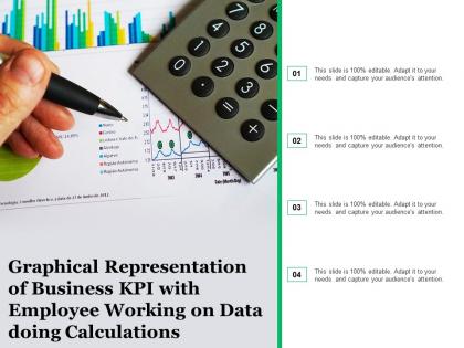 Graphical representation of business kpi with employee working on data doing calculations