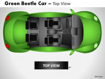 Green beetle car top view powerpoint presentation slides