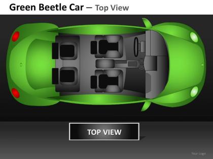 Green beetle car top view powerpoint presentation slides db