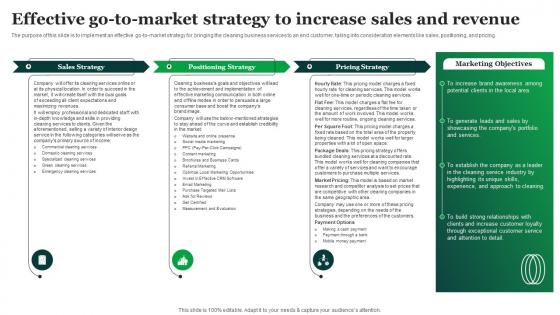 Green Cleaning Business Plan Effective Go To Market Strategy To Increase Sales And Revenue BP SS