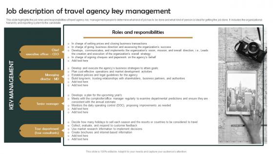 Group Tour Operator Job Description Of Travel Agency Key Management BP SS