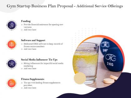 Gym startup business plan proposal additional service offerings ppt powerpoint presentation ideas