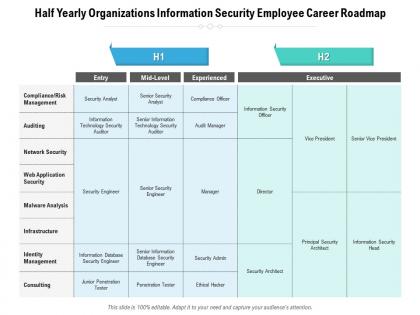 Half yearly organizations information security employee career roadmap