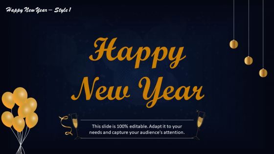 Happy new year style 1 powerpoint slides