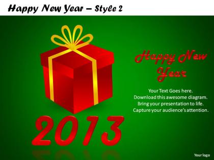 Happy new year style 2 powerpoint slides