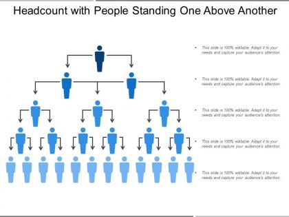 Headcount with people standing one above another