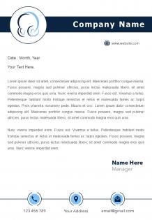 Headphones manufacturing company letterhead design template