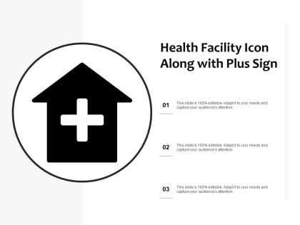 Health facility icon along with plus sign