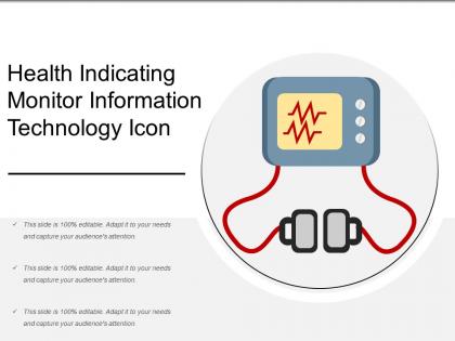 Health indicating monitor information technology icon