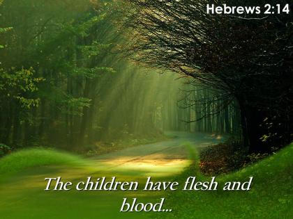 Hebrews 2 14 the children have flesh and blood powerpoint church sermon