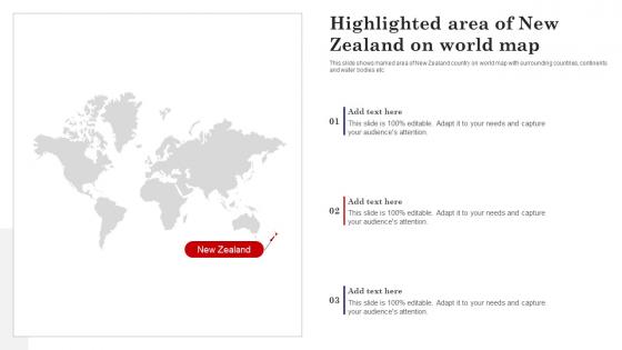 Highlighted Area Of New Zealand On World Map