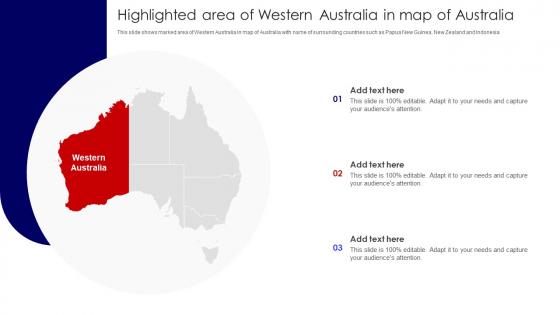 Highlighted Area Of Western Australia In Map Of Australia