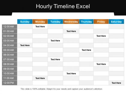 Hourly timeline excel presentation backgrounds