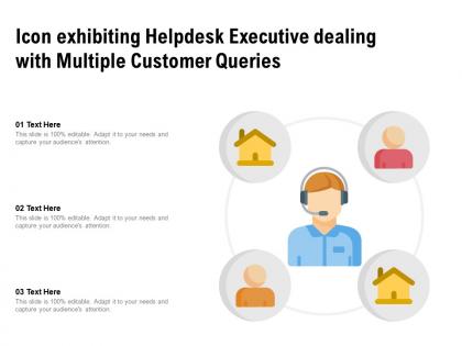 Icon exhibiting helpdesk executive dealing with multiple customer queries