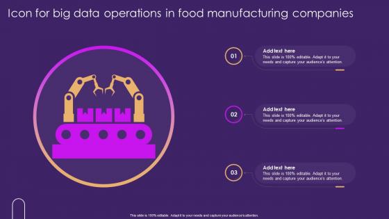 Icon For Big Data Operations In Food Manufacturing Companies