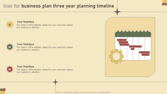 Icon For Business Plan Three Year Planning Timeline