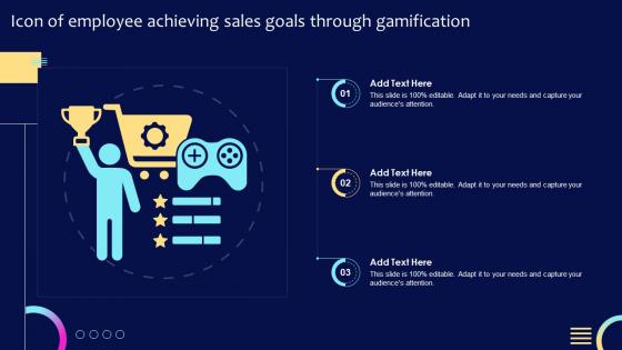 Icon Of Employee Achieving Sales Goals Through Gamification