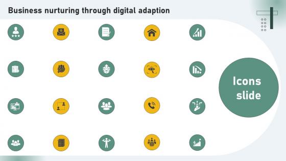 Icons Slide Business Nurturing Through Digital Adaption