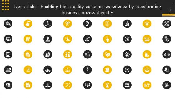 Icons Slide Enabling High Quality Customer Experience By Transforming Business Process Digitally DT SS