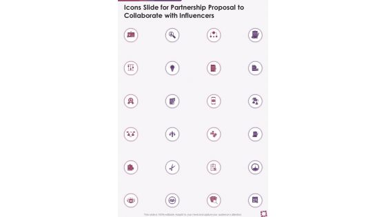 Icons Slide For Partnership Proposal To Collaborate With Influencers One Pager Sample Example Document