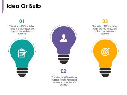 Idea or bulb change management introduction ppt icon information