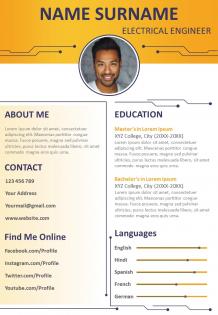 Impressive business visual resume design powerpoint template