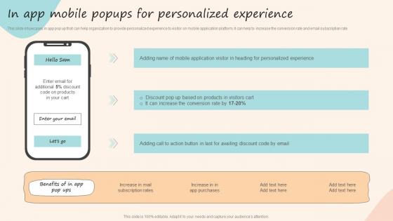 In App Mobile Popups For Personalized Experience Formulating Customized Marketing Strategic Plan