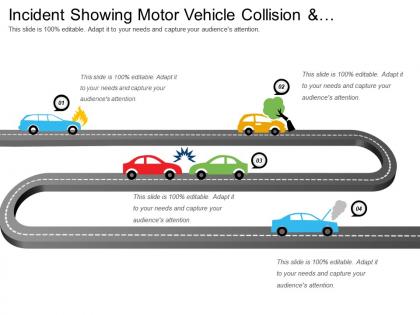 Incident showing motor vehicle collision and emergency information