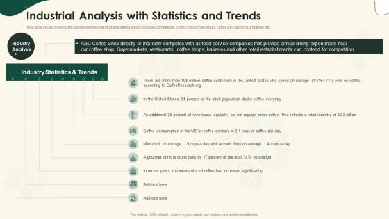 Industrial analysis with statistics and strategical planning for opening a cafeteria