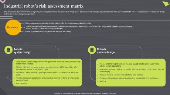 Industrial Robots Risk Assessment Matrix Robotic Automation Systems For Efficient