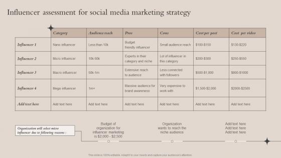 Influencer Assessment For Social Media Marketing Strategy Brand Recognition Strategy For Increasing