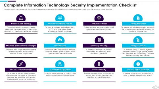 Information Technology Security Complete Information Security Implementation Checklist