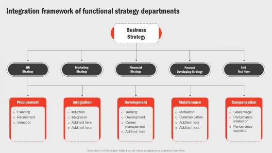 Integration Of Functional Strategy Business Functions Improvement Strategy SS V