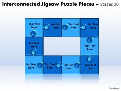 Interconnected jigsaw puzzle pieces stages 10 powerpoint templates